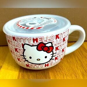 Hello Kitty Ceramic Soup Mug With Pressure Release Lid